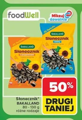 Słonecznik solony prażony w łupinie Bakalland promocja w Carrefour Market