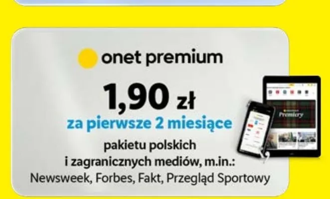 Subskrypcja Onet Premium promocja w Lidl