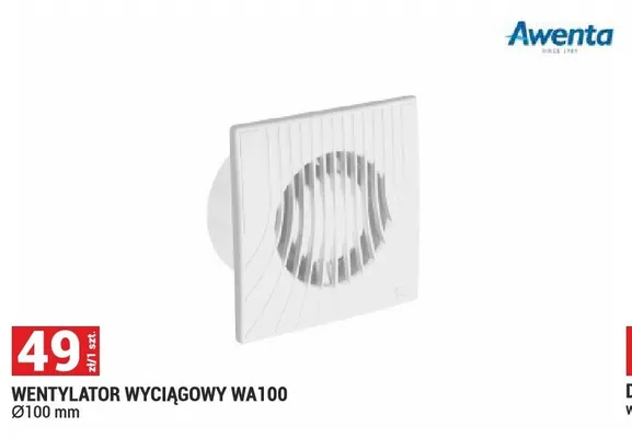 Wentylator wyciągowy Awenta WA100 promocja w Merkury Market