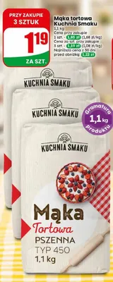 Mąka tortowa Kuchnia Smaku pszenna typ 450 promocja w Dino