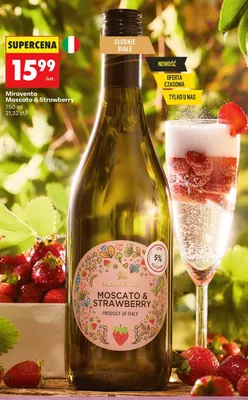 Wino białe słodkie Miravento Moscato & Strawberry promocja w Biedronka