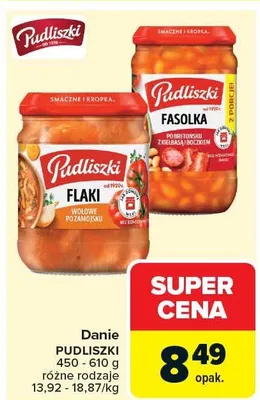 Danie Pudliszki flaki, fasolka różne rodzaje promocja w Carrefour