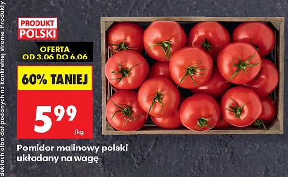 Pomidor malinowy polski układany na wagę promocja w Biedronka