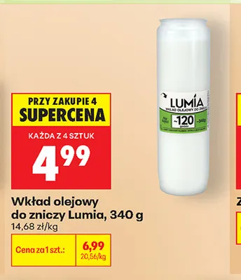 Wkład olejowy do zniczy Lumia promocja w Biedronka