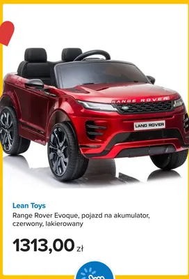 Pojazd na akumulator Range Rover Evoque Lean Toys czerwony lakierowany promocja w Smyk