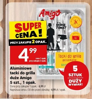 Aluminiowe tacki do grilla duże Amigo 5-pak promocja w Twój Market