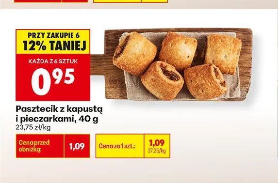 Pasztecik z kapustą i pieczarkami promocja w Biedronka