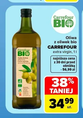 Oliwa z oliwek bio Carrefour Bio extra virgin promocja w Carrefour
