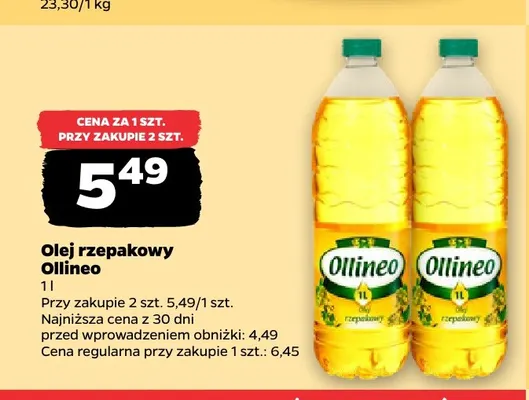 Olej rzepakowy Ollineo promocja w Netto