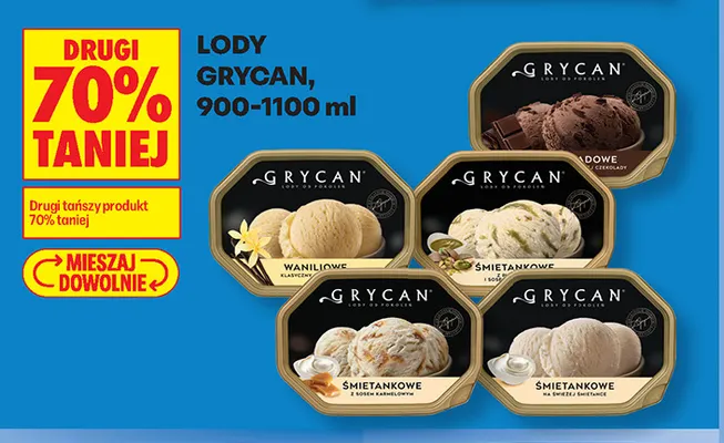 Lody Grycan waniliowe klasyczne promocja w Biedronka