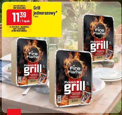 Grill jednorazowy piknikowy Fire & Flame promocja w POLOmarket