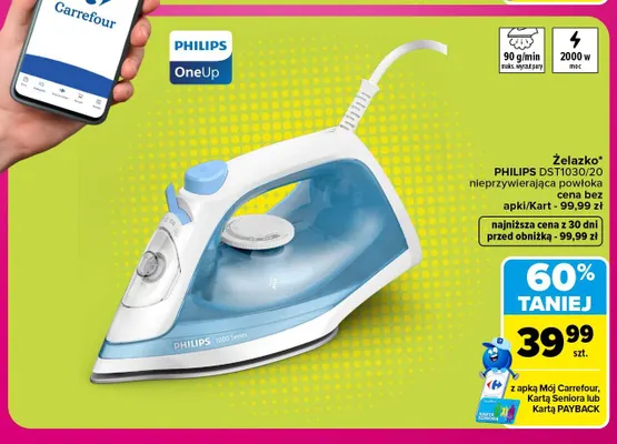 Żelazko Philips DST1030/20 nieprzywierająca powłoka promocja w Carrefour