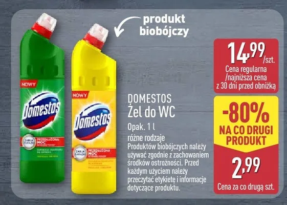 Żel do WC, różne rodzaje Domestos promocja