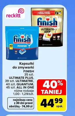 Kapsułki do zmywarki Finish All in One promocja w Carrefour