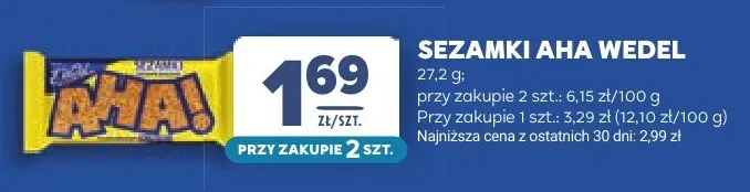 Sezamki Aha E.Wedel promocja w Stokrotka