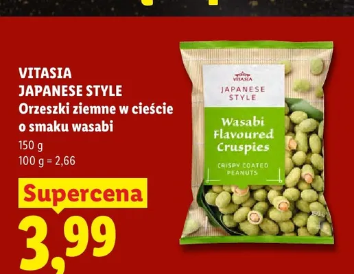 Orzeszki ziemne w cieście o smaku wasabi Vitasia Japanese Style promocja w Lidl