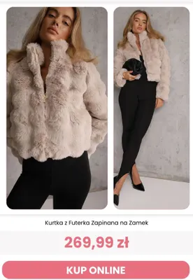 Kurtka z futerka zapinana na zamek Renee promocja w Renee