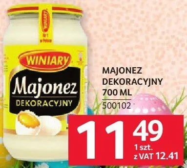 Majonez dekoracyjny Winiary 700 g promocja w Selgros