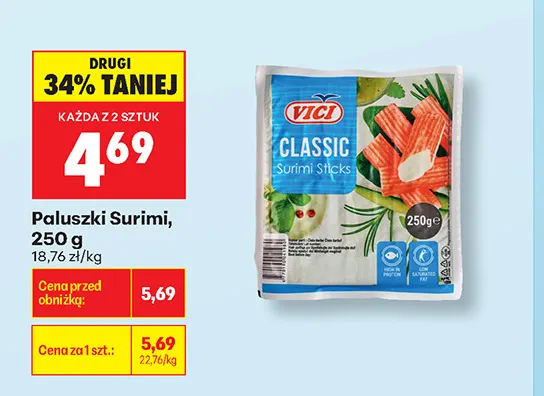 Paluszki surimi Vici promocja w Biedronka