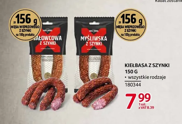 Kiełbasa z szynki myśliwska Madej Wróbel promocja w Selgros