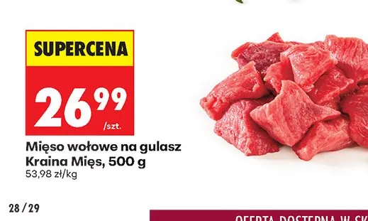 Mięso wołowe na gulasz promocja w Biedronka