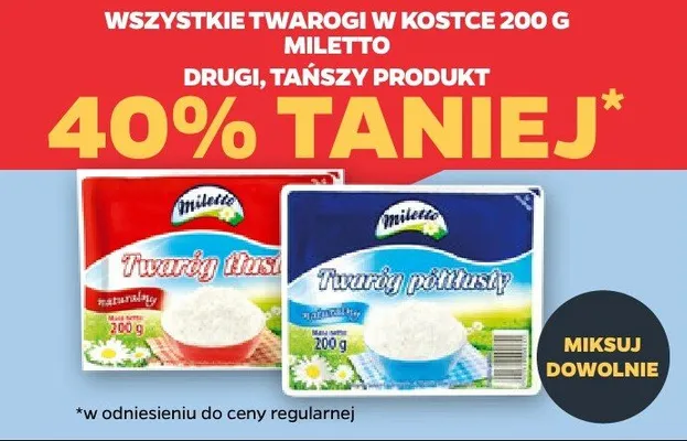 Twaróg półtłusty kliniek promocja w Netto