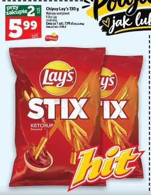 Chipsy Lay's Stix promocja w TOPAZ