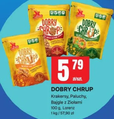 Chipsy krakersy, paluchy, bajgle z ziołami promocja w Chorten