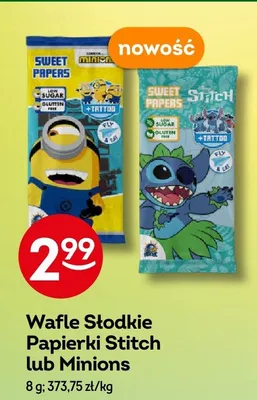 Wafle słodkie Sweet Papers Minions promocja w Żabka