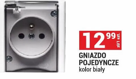Gniazdo pojedyncze kolor biały promocja w Merkury Market