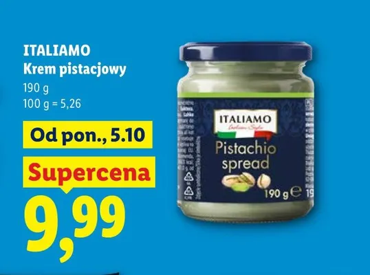 Krem pistacjowy Italiamo promocja w Lidl