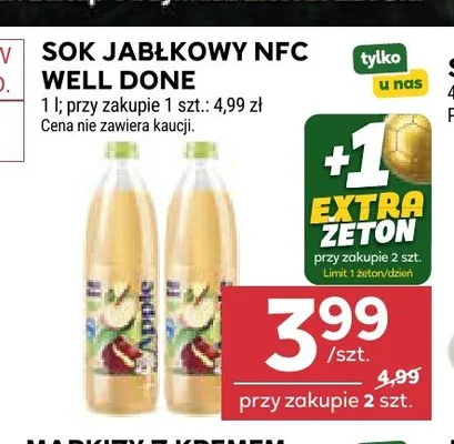 Sok jabłkowy NFC Well Done promocja w Stokrotka