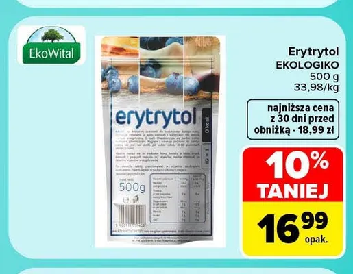 Erytrytol Ekologiko EkoWital promocja w Carrefour