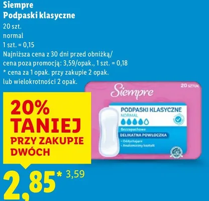 Podpaski klasyczne normal promocja w Lidl
