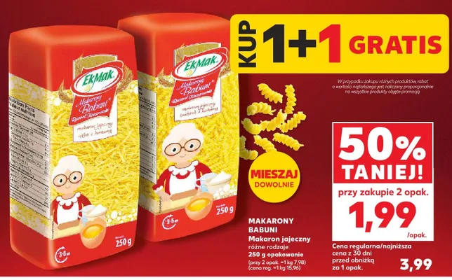 Makaron jajeczny różne rodzaje promocja w Kaufland