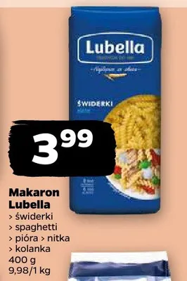 Makaron świderki Lubella promocja w Netto