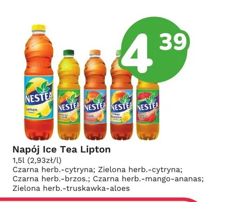 Napój Ice Tea czarna herbata mango ananas Nestea promocja w Limonka
