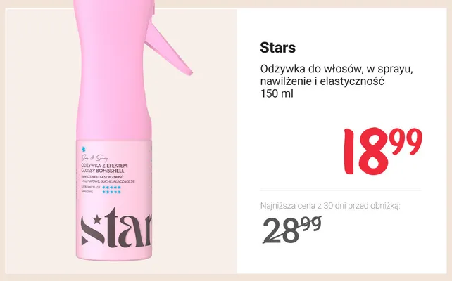 Odżywka do włosów w sprayu nawilżenie i elastyczność Stars promocja w Rossmann