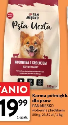 Karma półmiękka dla psów wołowina z królikiem Pan Mięsko promocja w Intermarche