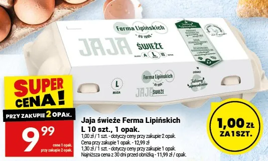 Jaja świeże Ferma Lipińskich promocja w Twój Market