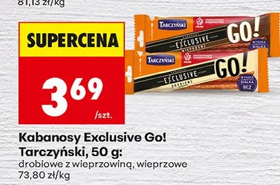 Kabanosy Exclusive Go! drobiowe z wieprzowiną, wieprzowe promocja w Biedronka