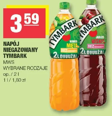 Napój niegazowany Tymbark Jabłko Wiśnia promocja w SPAR