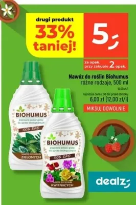 Nawóz do roślin Biohumus różne rodzaje promocja w Dealz