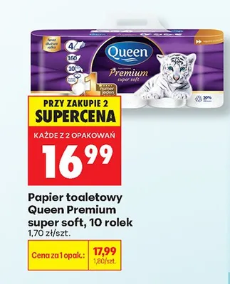 Papier toaletowy Queen Premium 10-pak promocja w Biedronka