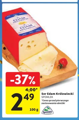 Ser Edam Królewiecki Spomlek promocja w Intermarche