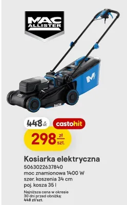 Kosiarka elektryczna Mac Allister promocja w Castorama
