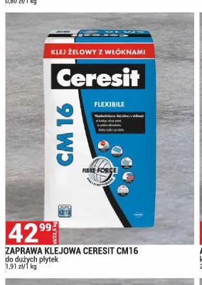 Zaprawa klejowa Ceresit CM16 do dużych płytek promocja w Merkury Market