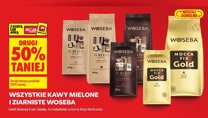 Kawa mielona Woseba Mocca Fix Gold promocja w Biedronka