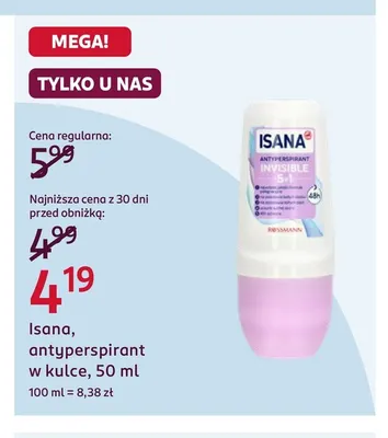 Antyperspirant w kulce Isana promocja w Rossmann
