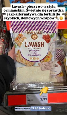 Pieczywo Lavash w stylu ormiańskim promocja w Aldi